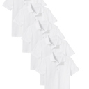 White (5-Pack) 4 5-Pack School Uniform Tagless Polo Tshirt for Little Boys & Big Boys